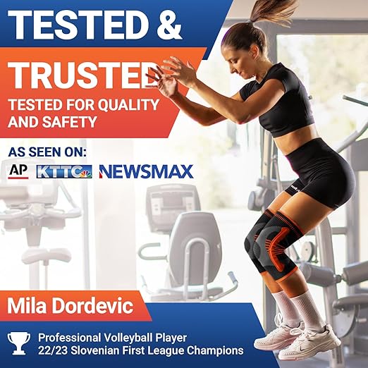 DR. BRACE ELITE Knee Brace with Size Stabilizer (2 Pack) Knee Brace for Women & Men, Workout, Sports, Daily Knee Compression Sleeve for Maximum Knee Pain Support & Fast Recovery (Mars, Medium)