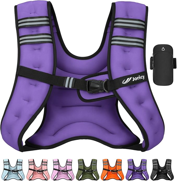 Weighted Vest Woman 5lb/8lb/10lb/12lb/15lb/20lb/25lb/30lb Weight Vest for Women Men, Rucking Vests with Reflective Stripe for Running Workout Walking Strength Training Weight Loss Fitness Weightlifting