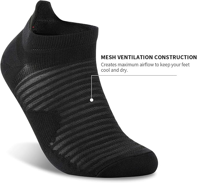 Compression Running Ankle Socks (6 Pairs) for Men & Women, Running Socks With Arch Support