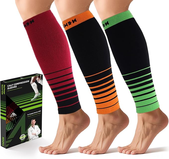 NEWZILL Compression Calf Sleeves (20-30mmHg) for Men & Women Perfect Option to Compression Socks for Running Travel Nursing