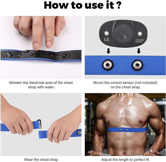 COOSPO Heart Rate Monitor Replacement Chest Strap,Replacement Heart Rate Monitor Soft Strap Compatible with Wahoo Tickr/Polar H7/Garmin HRM-Dual/moofit/XOSS/Power Labs/COOSPO