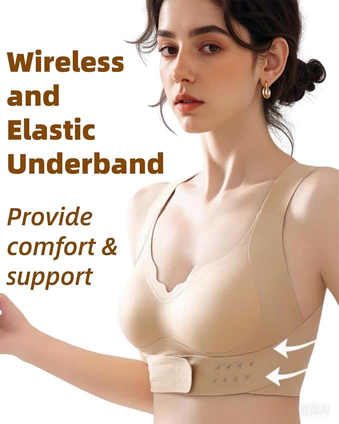 Posture Bras for Women Wireless Full Coverage Back Support Brasieres