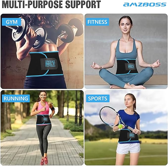 AMZBOSS Waist Trainer for Women Lower Belly Fat, Waist Sweat Band for Women, Belly Band Sweat Belt, Stomach Wrap, Body Shaper