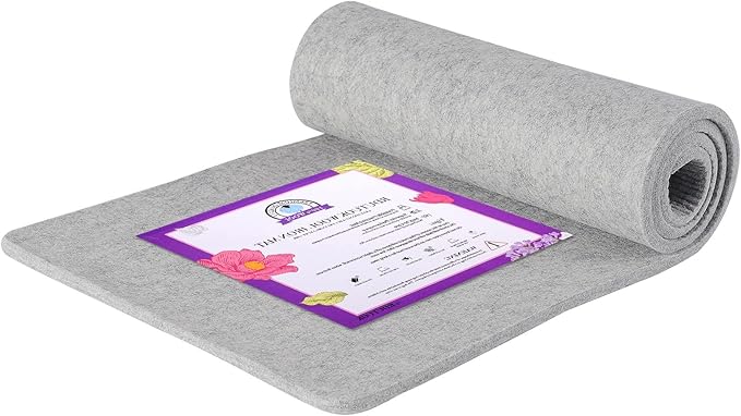 Rdutuok 54x15 Inches Wool Pressing Mat for Quilting Ironing Pad 100% Wool from New Zealand Easy Press Wooly Felted Iron Board for Retains Heat, Great for Quilting & Sewing Projects