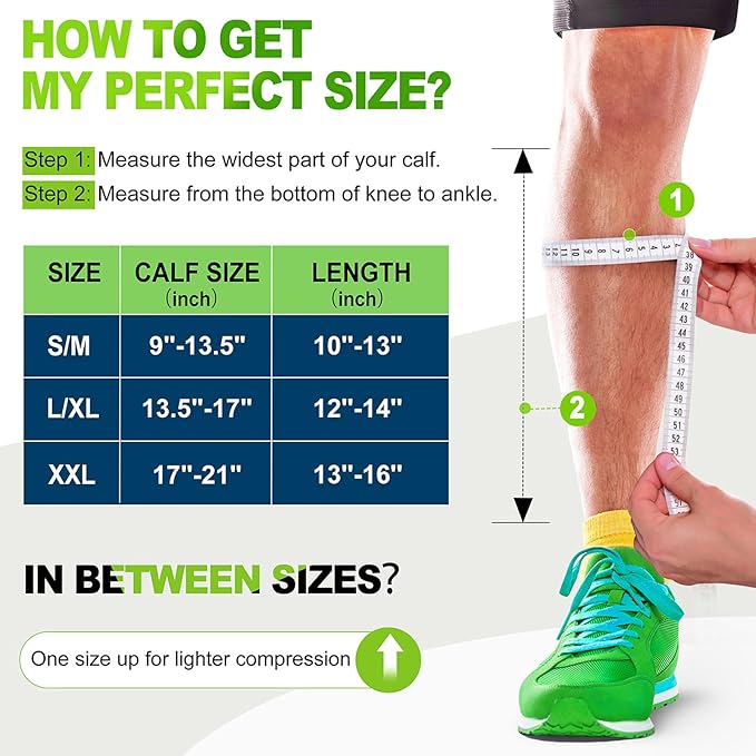 NEWZILL Compression Calf Sleeves (20-30mmHg) for Men & Women Perfect Option to Compression Socks for Running Travel Nursing