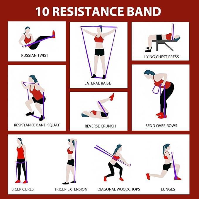 LEEKEY Resistance Bands, Exercise Bands with Bag, 5-85LB Home Strength Bands for Working Out, Travel, Gym Room, Physical Therapy - USA Original Patent