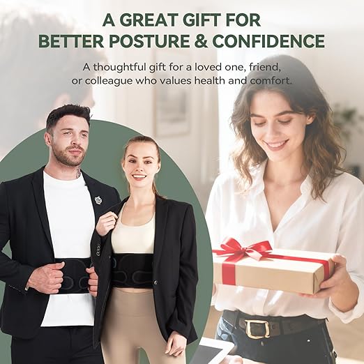 Back Brace Posture Corrector for Women and Men, 4-Point Back Support System for Upper/Lower Back Pain Relief, Scoliosis & Hunchback Correction, Adjustable & Breathable Shoulder Straightener, Medium