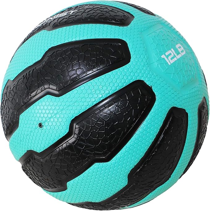 GYMENIST Rubber Medicine Ball with Textured Grip, Available in 9 Sizes, 2-20 LB, Weighted Fitness Balls,Improves Balance and Flexibility - Great for Gym, Exercise, Workouts