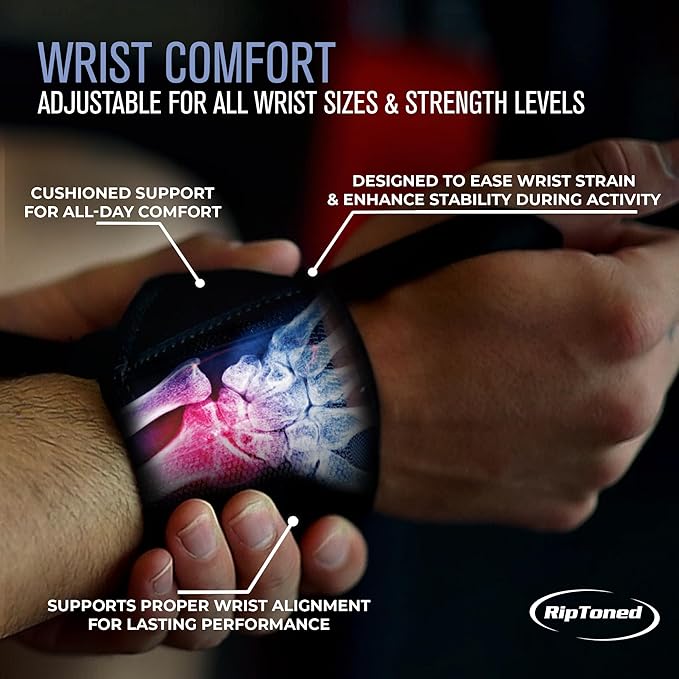 Rip Toned Wrist Wraps for Weightlifting – USPA & USAPL Approved 18" Wrist Straps for Powerlifting – Adjustable, Durable Gym Wraps with Thumb Loop – Maximum Support for Men & Women