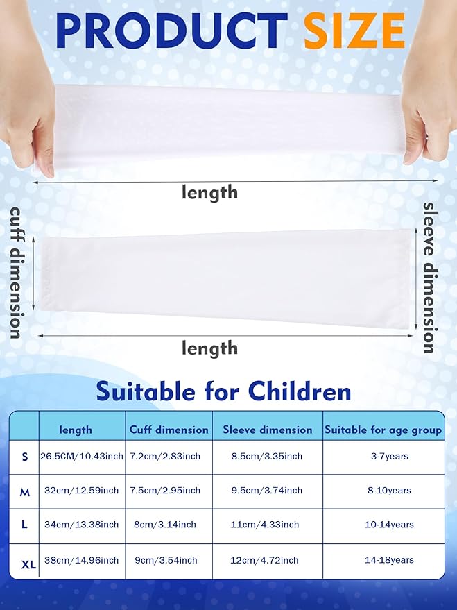 Newcotte 12 Pairs Arm Sleeves for Kids Compression Football Baseball Arm Sleeve Youth UV Protection Breathable Cooling Sleeve