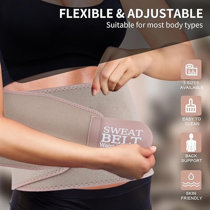 Lisacool Waist Trainer for Women Lower Belly Fat,Waist Sweat Band for Women,Belly Band Sweat Belt,Stomach Wrap,Body Shaper