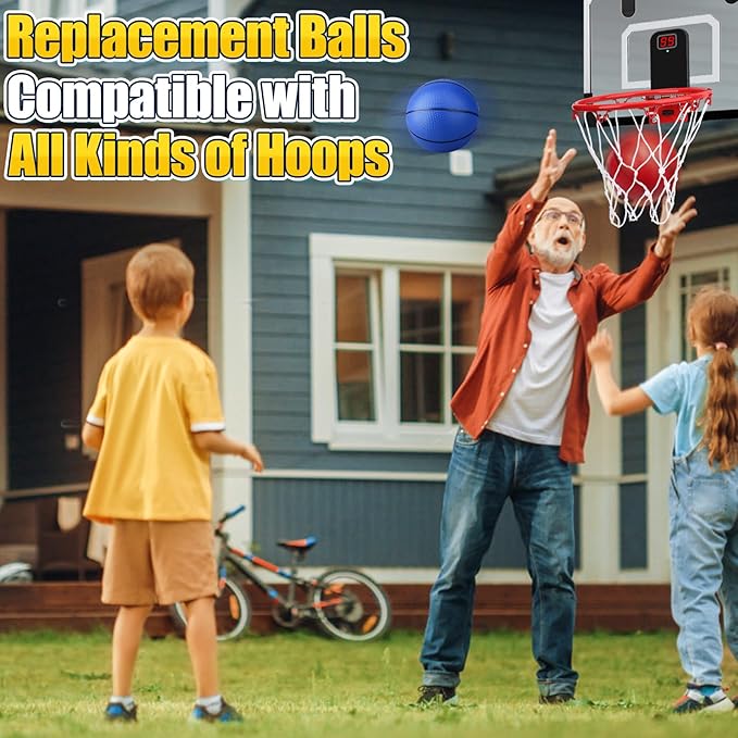Anzmtosn Mini Basketball Toys for Over Door Indoor Hoops - 7 Inch Pool Basketballs with Pump, Beach Balls, Water Toys for Inflatables Hoops, Playground, Outdoor, Party, Lawn, Yard Arcade Game 5 Pack