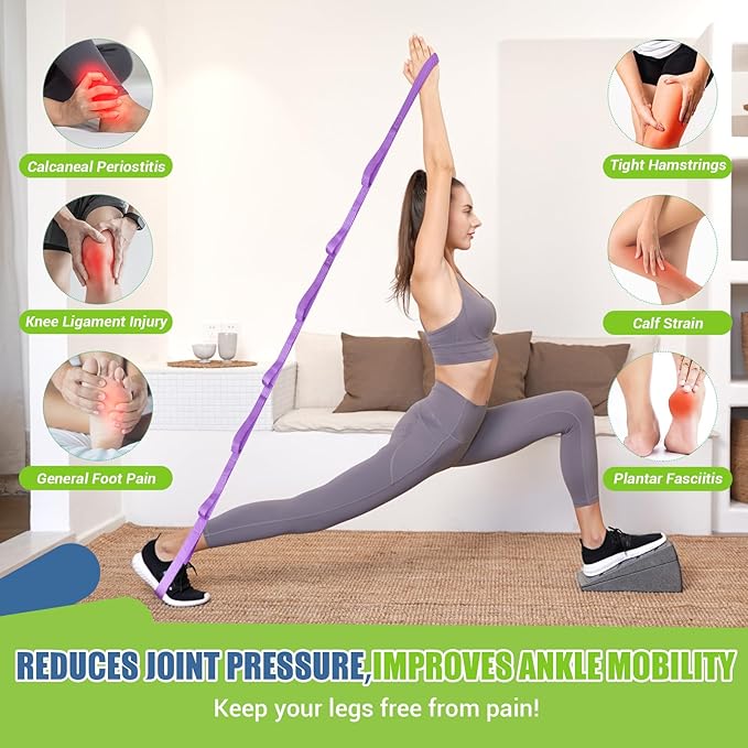 ODCPN Squat Wedge Block, 5 Adjustable Angles Slant Board for Calf Stretching with Stretching Strap & Poster, 520 LBS Heel Elevated Squat Wedge Capacity for Yoga, Ankle Physical Therapy & Mobility