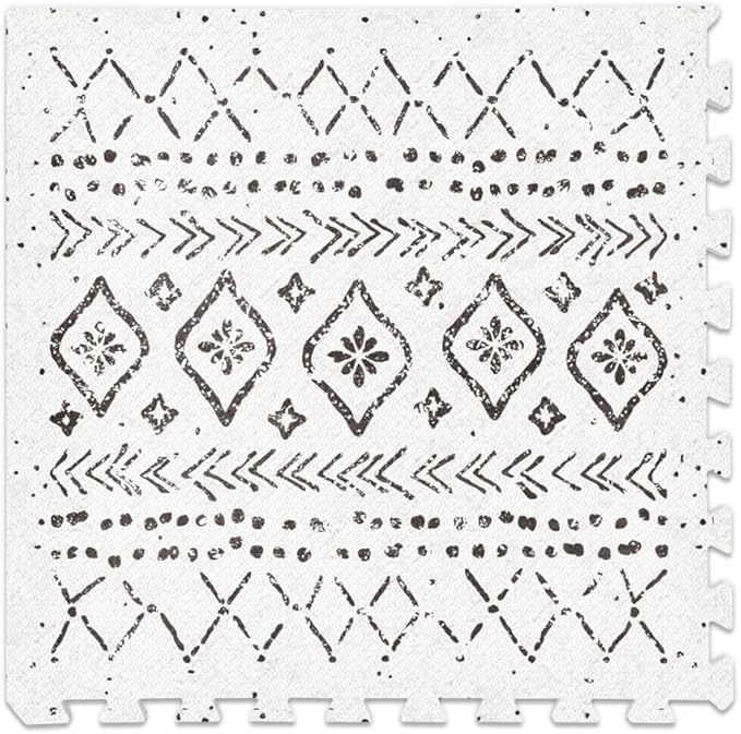 Lillefolk Baby Play Mat for Floor – 4x6ft Boho | Soft Non Toxic Premium EVA Foam Tiles for Tummy Time, Crawling & Playroom – Waterproof Interlocking Floor Mat for Babies & Toddlers (6 Tiles)
