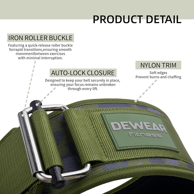 Durable Weight Lifting Belt, 4'' Wide Gym Belt for Bodybuilding, Powerlifting, Squats, Deadlift - Provides Lumbar Support & Stability for Men & Women