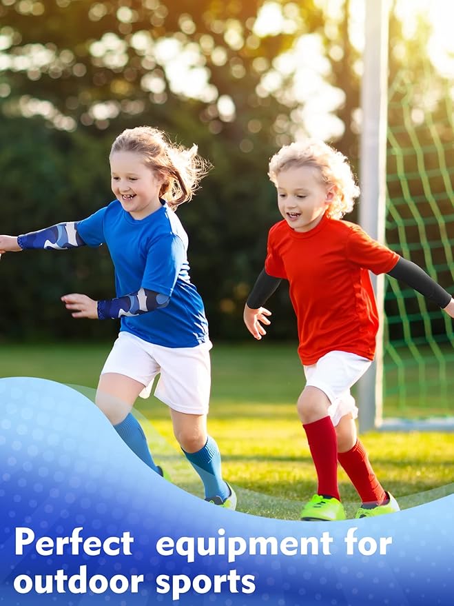 Newcotte 12 Pairs Arm Sleeves for Kids Compression Football Baseball Arm Sleeve Youth UV Protection Breathable Cooling Sleeve