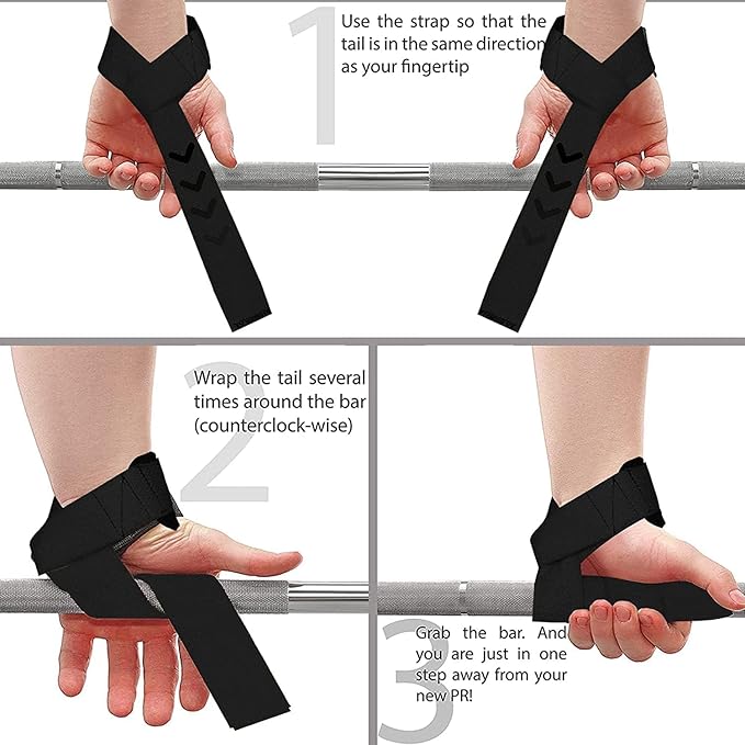 BEAST RAGE Lifting Wrist Straps for Weightlifting, Straps Gym Grip Power Workouts Lifting Straps Padded Cotton Men Women Wrap Lift, Deadlift Bodybuilding Weight Lifting Exercise Straps
