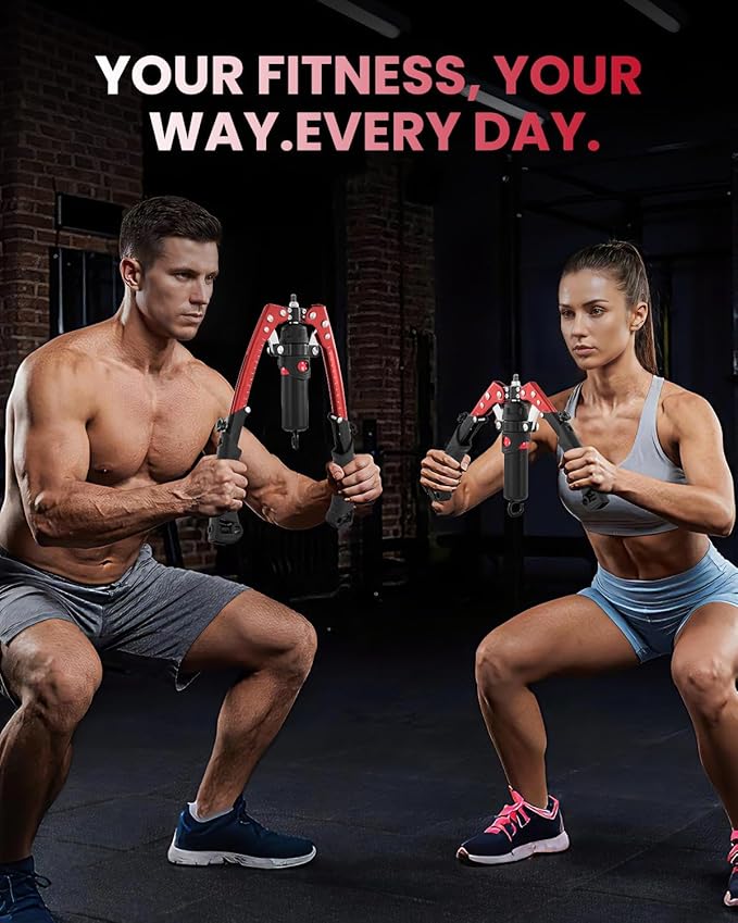 SAKER Twister Arm Trainer, Adjustable Hydraulic Home Gym Equipment for Strength Training, 22-440Lbs Chest Expander with Ab Roller Wheel, Workout Equipment for Men & Women, Arms Chest Core