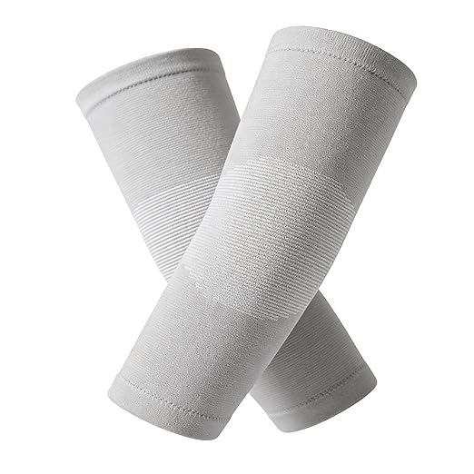 Bamboo Charcoal Compression Knee Sleeve - Elastic Knee Braces for Men & Women - Breathable Knee Support for Arthritis, Running, Workout, Joint Pain Relief (Gray, Medium)