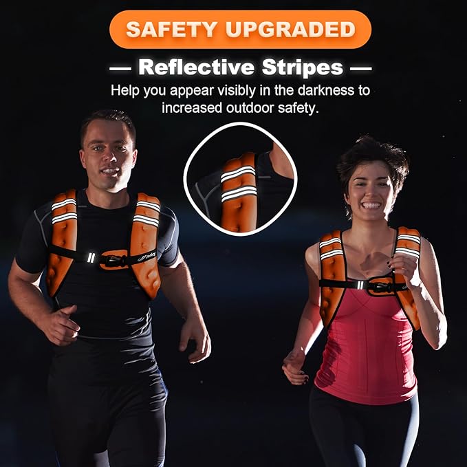 Weighted Vest Woman 5lb/8lb/10lb/12lb/15lb/20lb/25lb/30lb Weight Vest for Women Men, Rucking Vests with Reflective Stripe for Running Workout Walking Strength Training Weight Loss Fitness Weightlifting