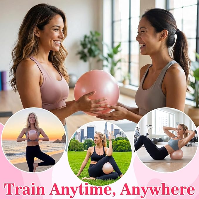 Aoriher 10 Pcs Small Exercise Pilates Ball Bulk 9 Inch Mini Yoga Balls Anti Burst and Slip for Stability Fitness Physical Therapy Stretching & Core Workout at Home Gym Office Class