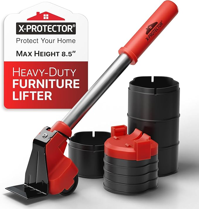 X-Protector Furniture Lifter Tool - Premium Furniture Jack Lifter Tool to Lift Furniture Easily - Appliance Lifter with 8.5" Adjustable Height - Ideal Jack to Lift Furniture Easily with Minimal Effort