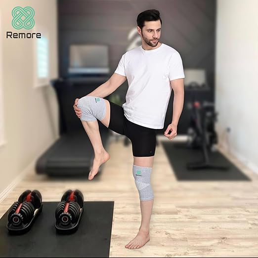 Bamboo Knee Compression Sleeve for Men and Women Bamboo Knee Brace for Men and Women Knee Pain, Gym, Running, Basketball, Meniscus Tear, Sports, Joint Pain Relief, Injury Recovery (45-51cm Thigh) (Large)