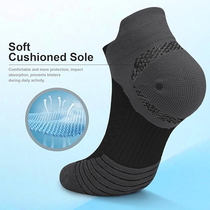 Iseasoo Copper Ankle Compression Socks - Low Cut Arch Support Socks for Men & Women, Running, Nurses, Plantar Fasciitis Socks