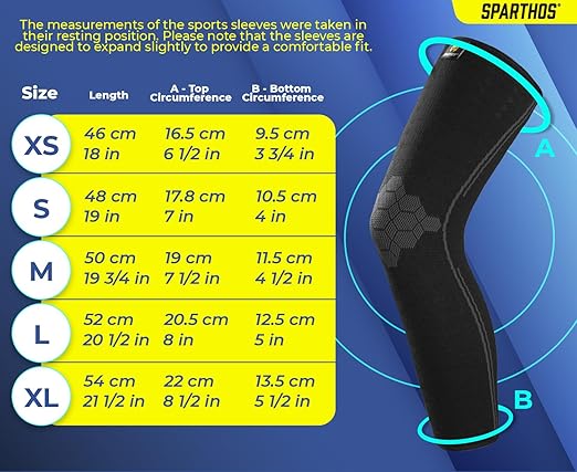 Sparthos Full Leg Compression Sleeves - Braces for Calf, Knees and Thigh, Recovery, Support for Sports, Running, Basketball Lifting Weightlifting - Anti Slip - for Men and Women (Black-M)