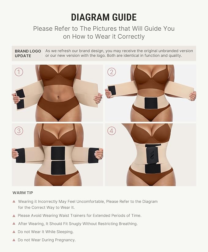 FeelinGirl Waist Trainer Belt Waist Cincher Trimmer Ab Belt Tummy Control Body Shaper with Triple Wrap Women and Men