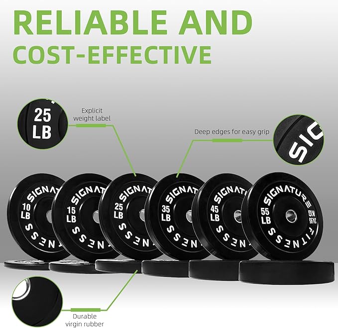 Fitvids Olympic Bumper Plates Set, 2" Weight Plates for Strength Training & Weightlifting, Paris or Set or Set with Barbell, Multiple Options