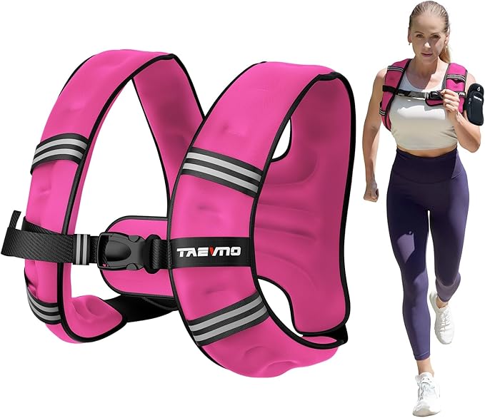 Weighted Vest, 6lb/8lb/12lb/16lb/20lb/25lb Weighted Vest Woman with Detachable Phone Pouch, Suitable for Women, Men, Ideal for Workout, Strength Training, Fitness, Running, Weight Loss, Walking