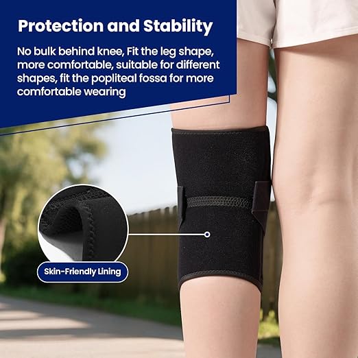 JOMVD Knee Brace for Knee Pain, Meniscus Tear, Adjustable Knee Support with Side Spring Stabilizers for Meniscus Tear, Arthritis, MCL, Patella Stability, Knee Pain Relief, Women and Men, Small