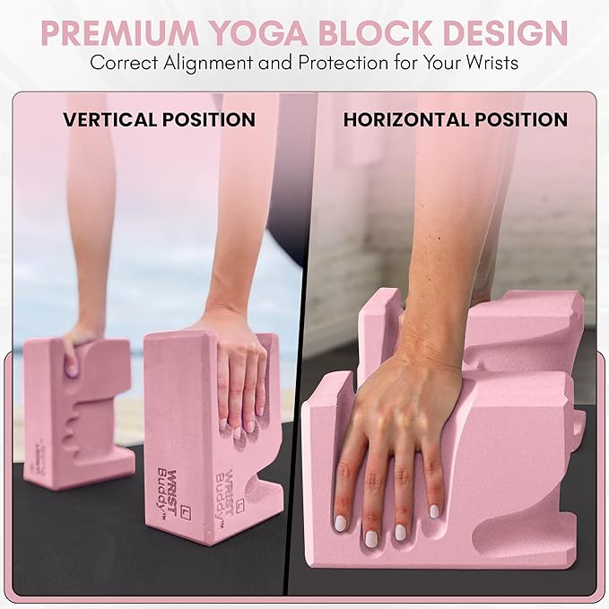WRISTBuddy® Yoga Blocks 2-Pack (Left + Right) — Ergonomic, Hand-Shaped EVA Blocks for Wrist Relief & Better Grip | Doctor-Designed Support for Yoga, Pilates, Handstands, Push-Ups & Rehab