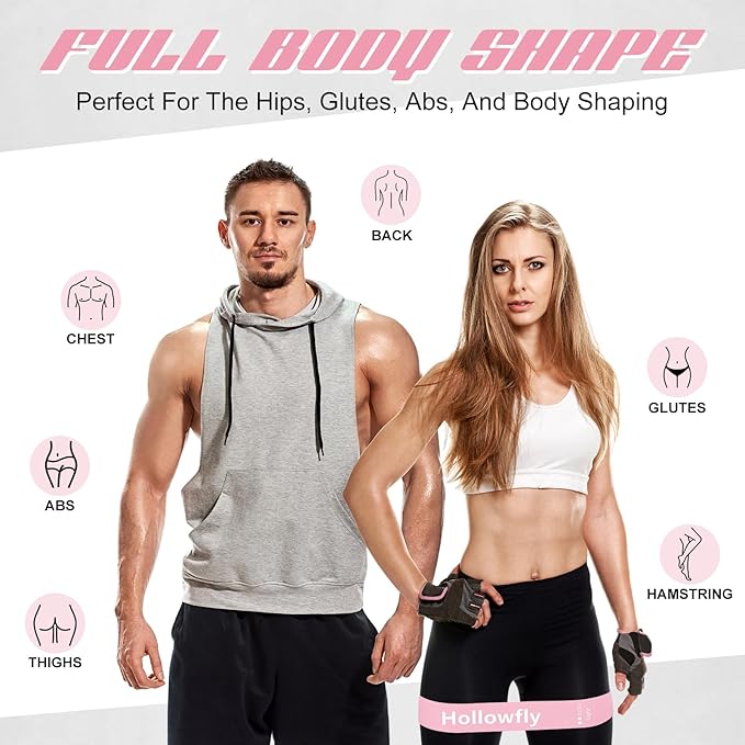 Hollowfly 30 Pcs Latex Resistance Loop Exercise Bands for Booty Workout Stretch Exercise Band Non Slip for Legs Squat Resistance Loop Women Men Starter Butt Hip Thigh Fitness