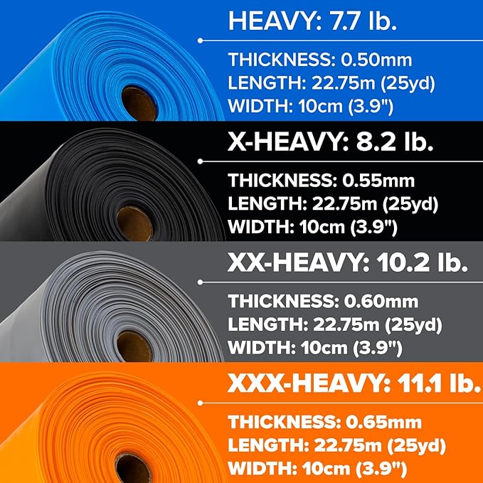 Serious Steel Fitness Flat Resistance Bands for Upper and Lower Body Strength Training and Exercise. (Non-Latex Flat Physical Therapy Exercise Bands - 4" x 25 Yards or 4" x 5 Feet)