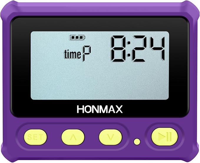 8200 Interval Timer, Stopwatch with Backlight, USB-C Rechargeable Clock (Purple)