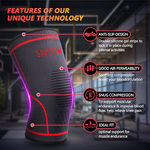 knee sleeve for Knee Pain,Knee Compression Sleeve for Men and Women, Running, Working out, Weight Lifting, Sports.(Medium)