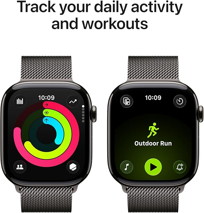 Apple Watch Series 11 [GPS + Cellular 46mm] Smartwatch with Slate Titanium Case with Slate Milanese Loop - M/L. Sleep Score, Fitness Tracker, Health Monitoring, Always-On Display, Water Resistant