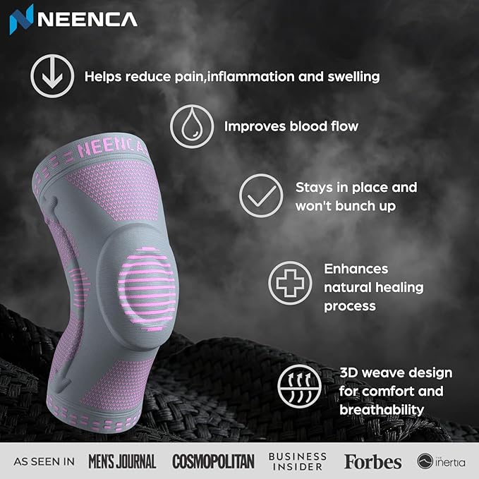 NEENCA Professional Knee Brace for Pain Relief, Medical Knee Support with Patella Pad & Side Stabilizers, Compression Knee Sleeve for Meniscus Tear, ACL, Joint Pain, Runner, Workout - FSA/HSA APPROVED