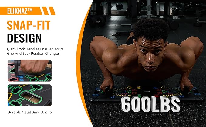 Portable Push Up Board Gym Kit 25-in-1, Foldable Push Up Station & Exercise Board Workout Set with 18 Accessories, Resistance Bands & Handles, Ankle Straps for Men, Women & Teens
