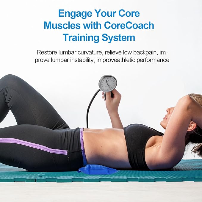 Pressure Biofeedback Stabilizer - Joint Support & Muscle Control Trainer for Low Back & Neck Pain Relief - Posture Corrector for Office Workers & Athletes (Blue)