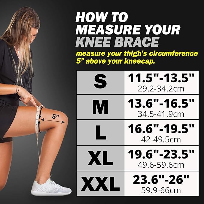 POWERLIX Leg Sleeve - Best Knee Brace for Leg Pain for Men & Women Knee Support for Running, Basketball, Volleyball, Weightlifting, Gym, Workout, Sports XXL (BLCK) (1P)