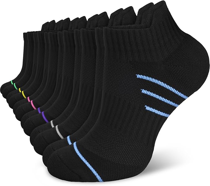 5 Pairs Copper Compression Socks for Women & Men - Ankle Plantar Fasciitis Arch Support Running Socks for Athletic