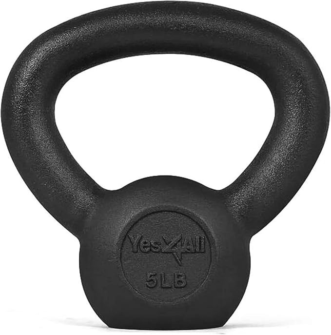 Yes4All Cast Iron Kettlebell, Strength Training Kettlebells 5-80 Lb (5,10,15,20,25,30,35,40,45,50,60,70,80 Lb) for Full Body Workout, Push up, Strength Training - Single & Kettlebell Set of 2 for Men