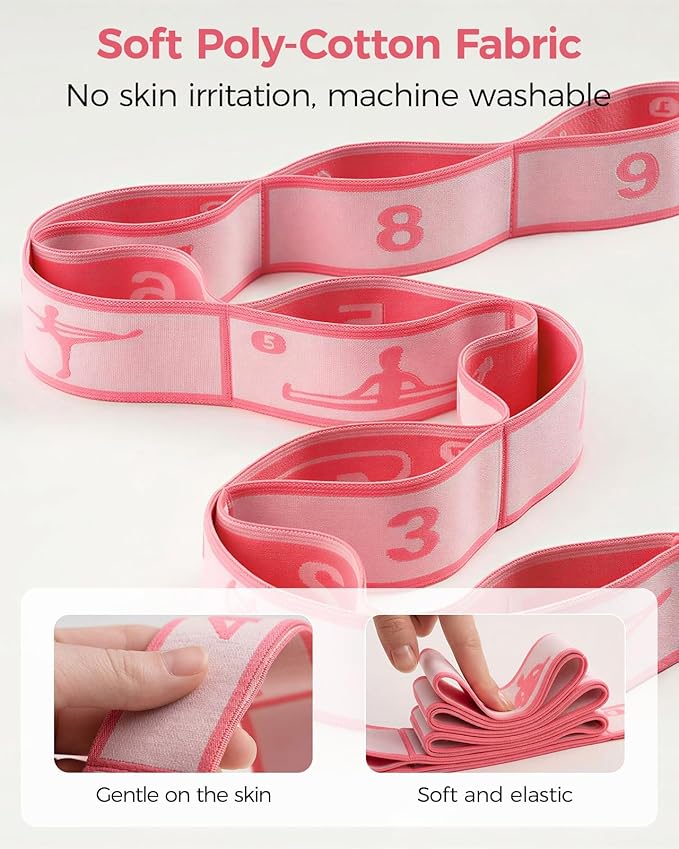 Slim Panda 2 PCS Kids Dance Stretch Strap,Multi-Loop Elastic Strap for Ballet, Latin, Gymnastics, Yoga, Children Flexibility Training & Exercise Resistance Yoga Band