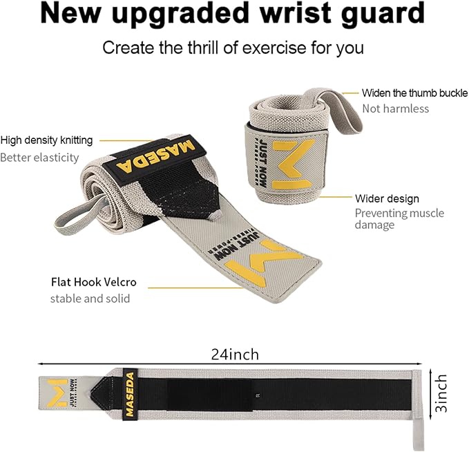 Pro-Grade Weightlifting Wrist Wraps (24") for Gym, Strength Training, and Powerlifting(1 Pair) - Heavy-Duty Thumb Loop Straps for Maximum Wrist Support in Bodybuilding & Fitness (Men & Women)