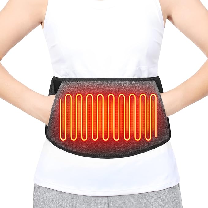 CUEHEAT Heated Waist Belt,Heating Pad for Lower Back and Belly, Rechargeable Battery Powered