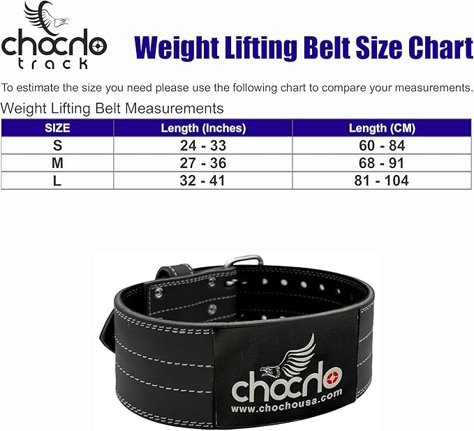 ChoCho Track 4" Power Weight Lifting Belt Gym Fitness Bodybuilding Back Support Heavy Workout