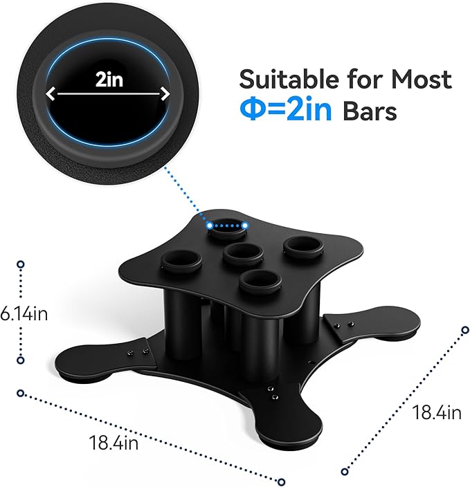 Vertical Barbell Holder for 2-Inch Olympic Bars – Bar Storage Rack for Barbells, Curl Bars, Triceps & Hex Bars
